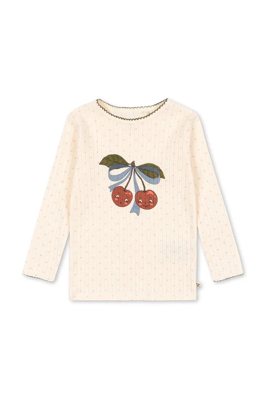Dječja pamučna majica dugih rukava Konges Sløjd MINNIE BLOUSE GOTS bez uzorka bež KS105001.PPY2