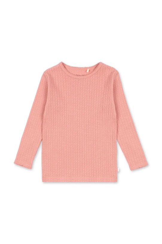 Konges Sløjd longsleeve bawełniany dziecięcy MINNIE BLOUSE GOTS bawełna różowy KS105001.PPY2