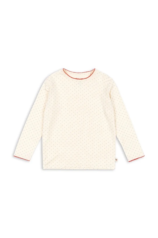 Konges Sløjd longsleeve dziecięcy MIMMI MODAL BLOUSE wzorzyste beżowy KS104991.PPY2