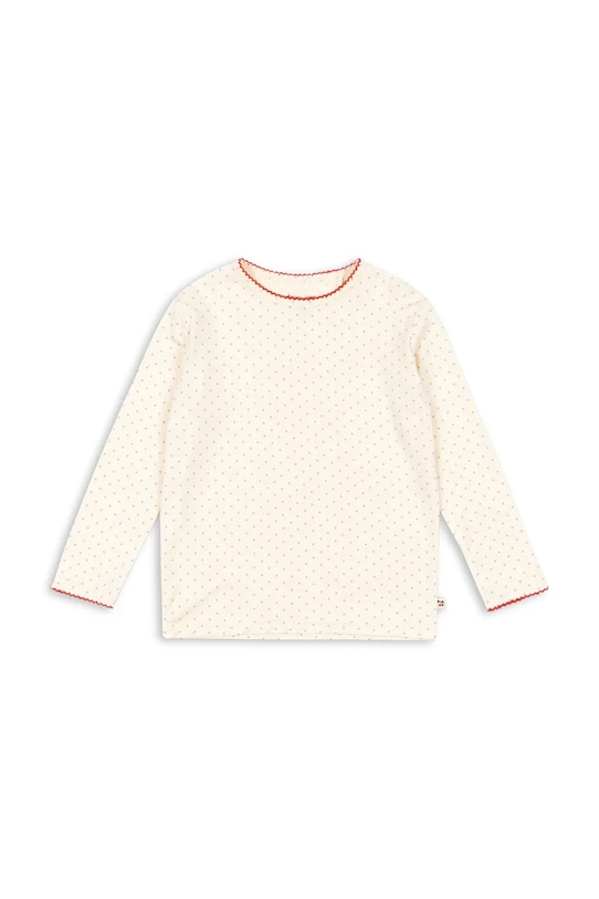 Konges Sløjd longsleeve dziecięcy MIMMI MODAL BLOUSE wzorzyste beżowy KS104991.PPY2