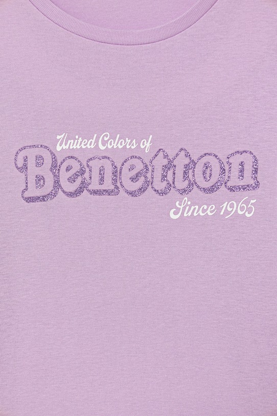 Dievča United Colors of Benetton tričko s dlhým rukávom detské bavlnené 3I9WC10S7.G.Stagionale fialová