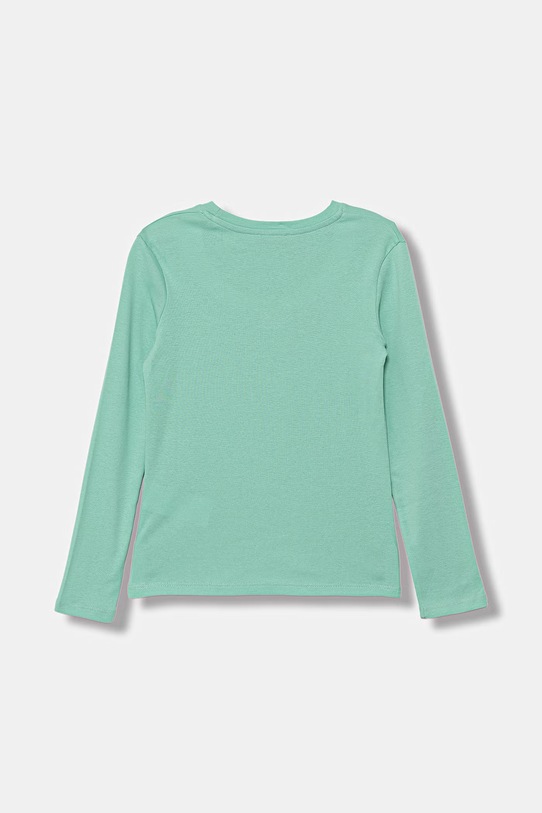 United Colors of Benetton longsleeve dziecięcy bawełniany 3I9WC10S7.G.Stagionale turkusowy SS26