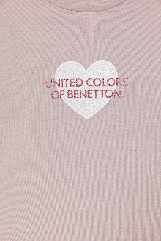 Dziewczynka United Colors of Benetton longsleeve bawełniany dziecięcy 3I9WG10LT.P.Stagionale różowy