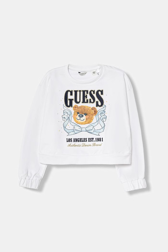 Guess bluza bawełniana dziecięca aplikacja biały J6GQ00.KA6R4.PPY2.M