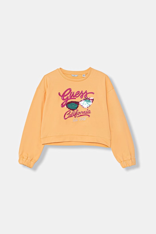 Guess bluza bawełniana dziecięca aplikacja pomarańczowy J6GQ00.KA6R4.PPY2.M