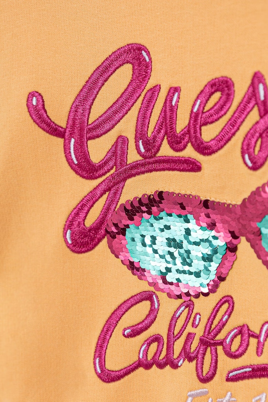 Dziewczynka Guess bluza bawełniana dziecięca J6GQ00.KA6R4.PPY2.M pomarańczowy