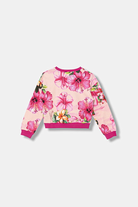 Guess bluza bawełniana dziecięca J6GQ01.KA6R4.PPY2.M różowy SS26