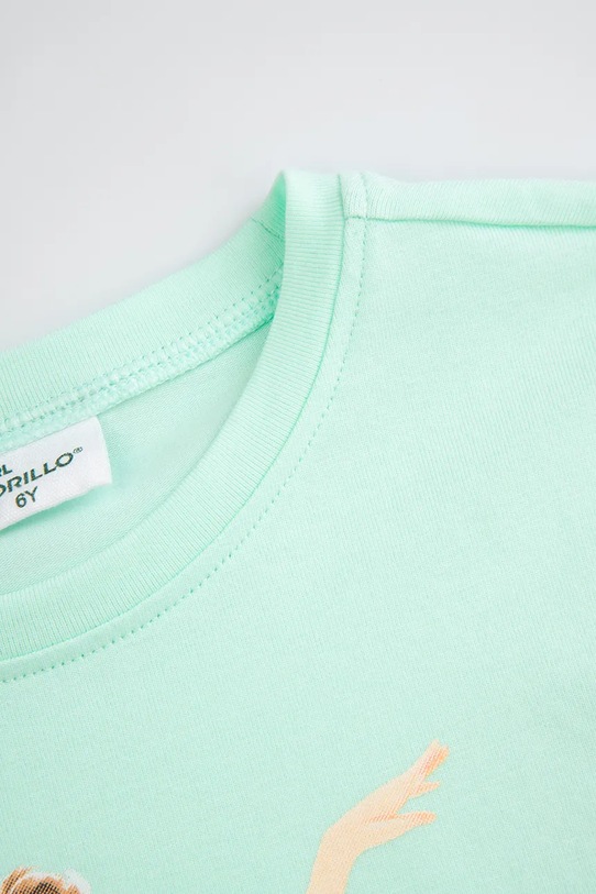 DÍVKA Dětské tričko s dlouhým rukávem Coccodrillo WC6143101VGA tyrkysová