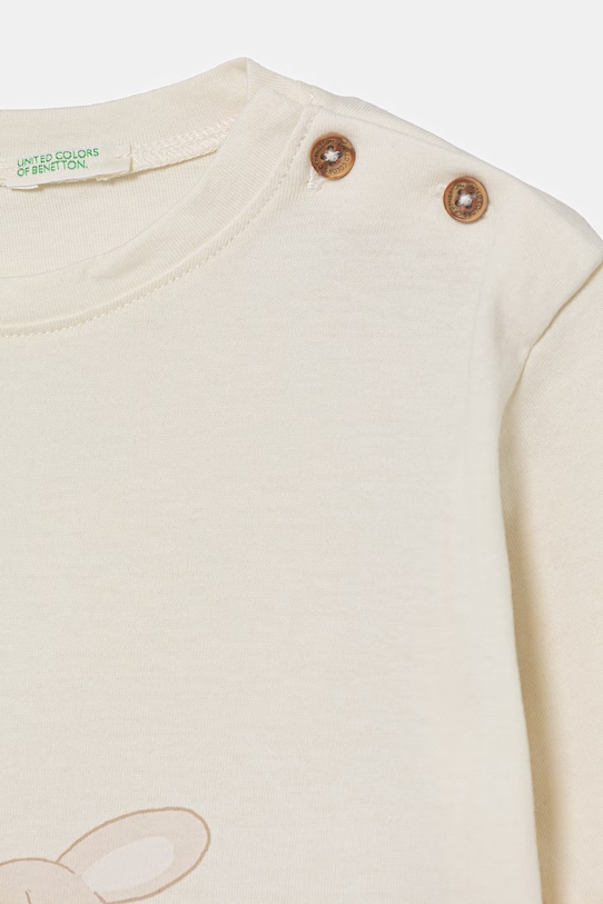 Dziewczynka United Colors of Benetton longsleeve dziecięcy bawełniany 3I1XA1070.W.Stagionale beżowy