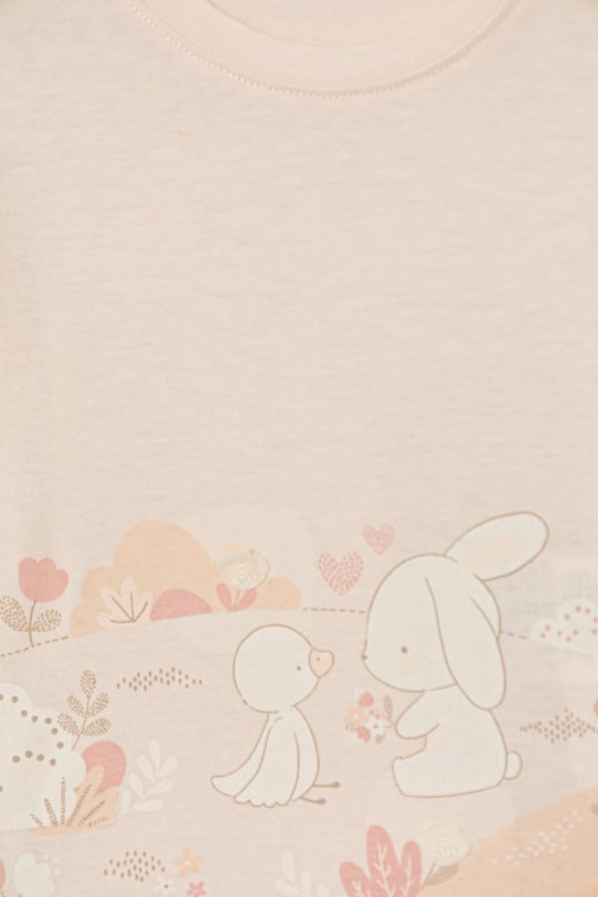 Dziewczynka United Colors of Benetton longsleeve dziecięcy bawełniany 3I1XA1070.W.Stagionale beżowy