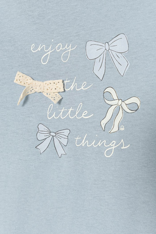 Dziewczynka United Colors of Benetton longsleeve dziecięcy bawełniany 3I1XG10MD.P.Stagionale niebieski