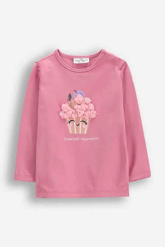 Coccodrillo tričko s dlhým rukávom detské bavlnené s elastanom ružová WC6143101HGN