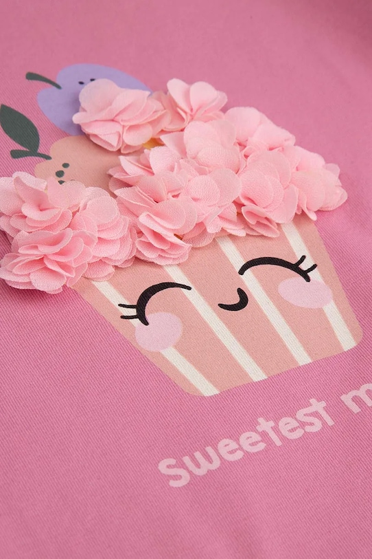 Coccodrillo tričko s dlhým rukávom detské bavlnené s elastanom ružová WC6143101HGN