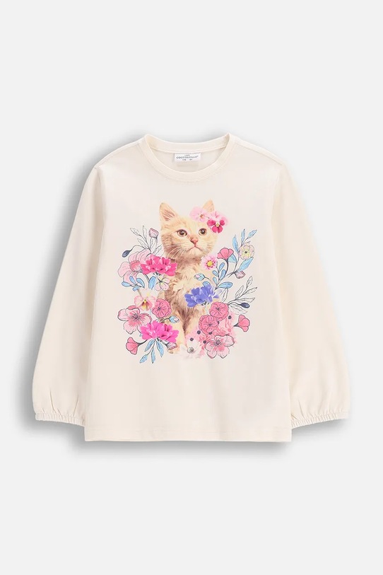 Coccodrillo tričko s dlhým rukávom detské s bavlnou béžová WC6143103FGK