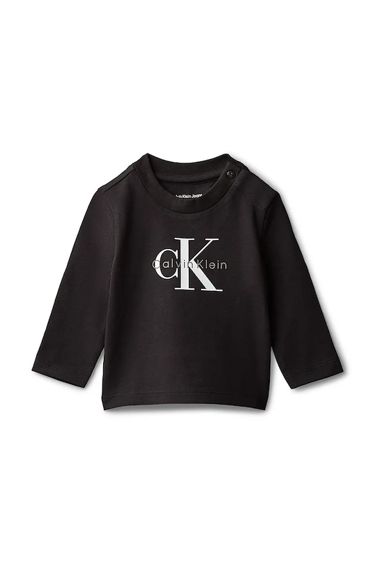 Calvin Klein Jeans longsleeve dziecięcy z elastanem czarny IN0IN00335.PPY2