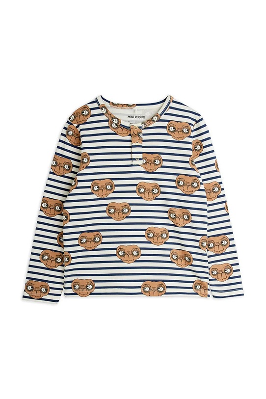 Mini Rodini longsleeve dziecięcy z bawełną E.T. wzorzyste biały 25820107