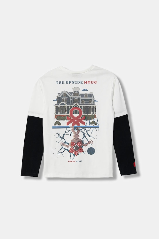 United Colors of Benetton longsleeve bawełniany dziecięcy 3BL0C10R2.G.Seasonal biały SS26