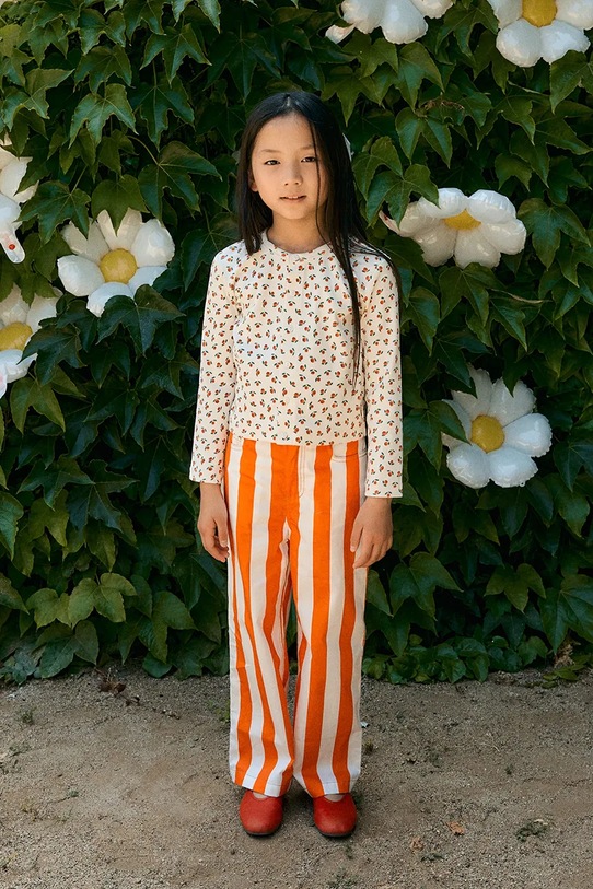 Tinycottons longsleeve dziecięcy TINY ROSES RIB KIDS JACKET wzorzyste biały SS26.098