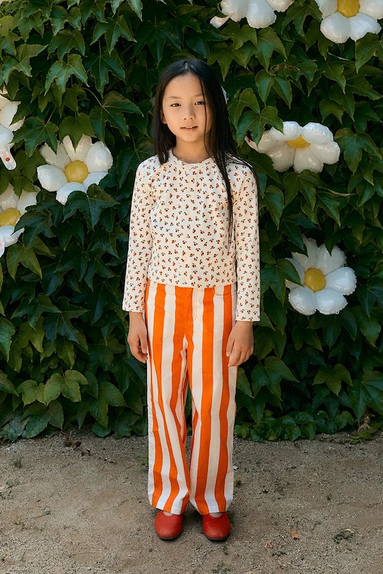 Tinycottons longsleeve dziecięcy TINY ROSES RIB KIDS JACKET wzorzyste biały SS26.098