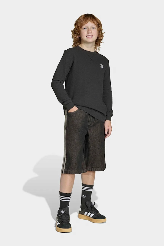 Dječja majica dugih rukava adidas Originals crna KD5530