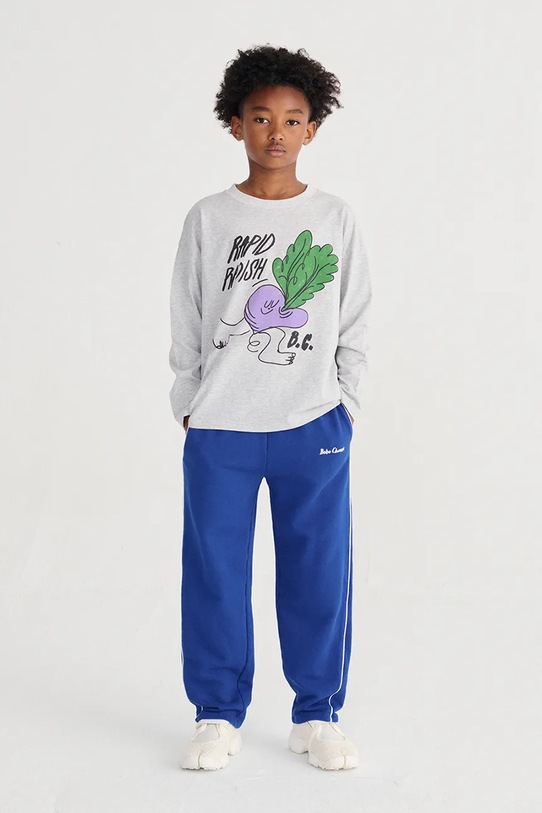 Chłopiec Bobo Choses longsleeve bawełniany dziecięcy Rapid Radish 126AC001 szary