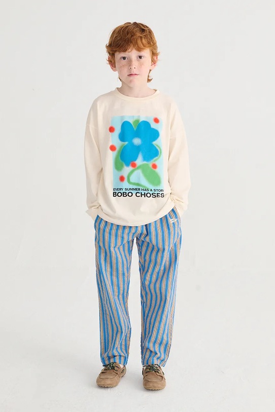 Bobo Choses longsleeve bawełniany dziecięcy Summer Story 126AC003 biały