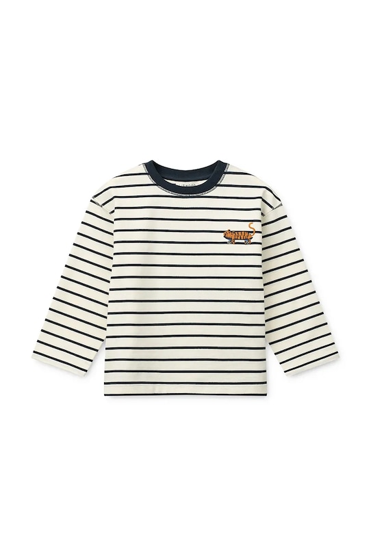 Otroška bombažna majica z dolgimi rokavi Liewood Tyler Stripe LS T-shirt Okrogel bela LW20354.PPY2
