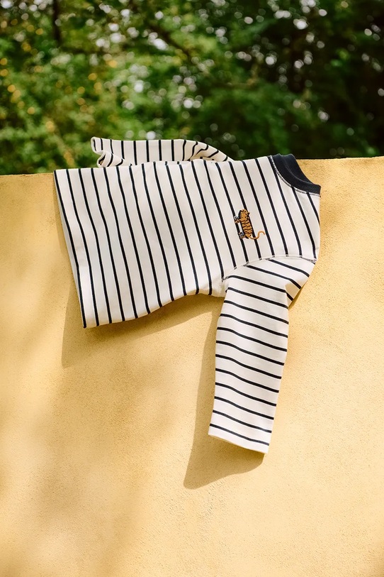 Otroška bombažna majica z dolgimi rokavi Liewood Tyler Stripe LS T-shirt bela LW20354.PPY2