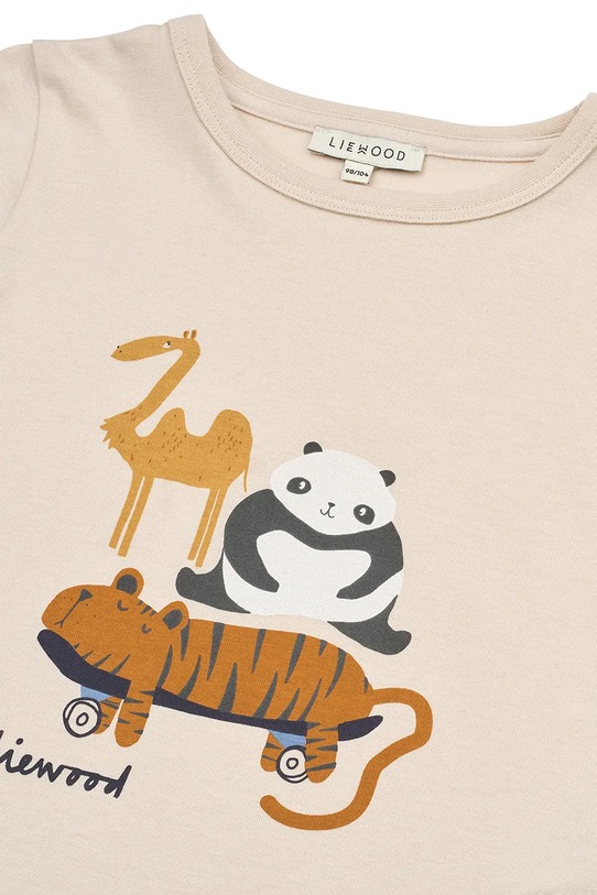 Chlapec Detská bavlnená košeľa s dlhým rukávom Liewood Apia Placement Longsleeve T-shirt LW20675.PPY2 béžová