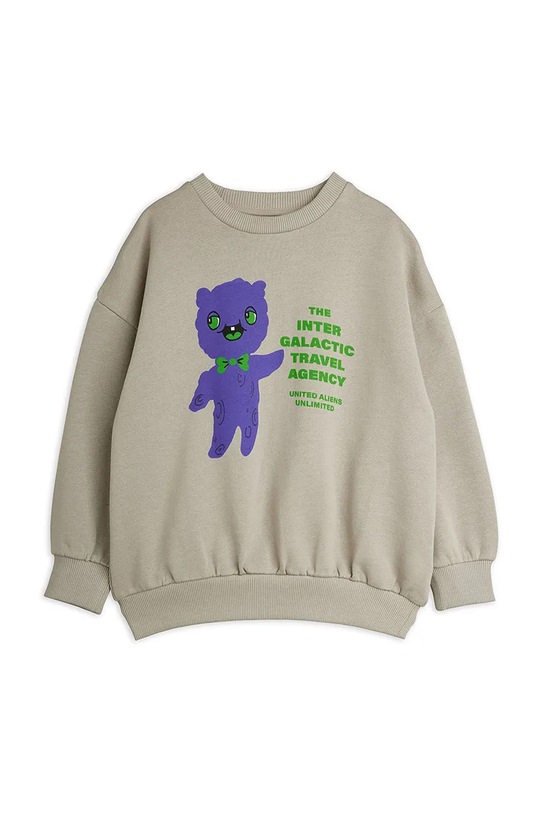 Mini Rodini bluza bawełniana dziecięca Alien travel agency 26220121 szary SS26