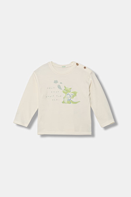 United Colors of Benetton longsleeve dziecięcy bawełniany beżowy 3I1XA106Z.W.Stagionale