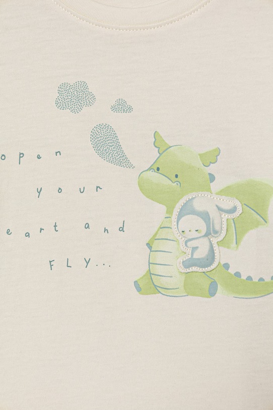 Chłopiec United Colors of Benetton longsleeve dziecięcy bawełniany 3I1XA106Z.W.Stagionale beżowy