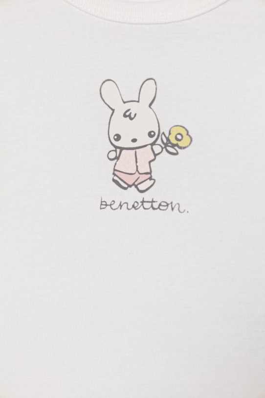 Chłopiec United Colors of Benetton longsleeve dziecięcy bawełniany 3I9WA106W.W.Stagionale biały