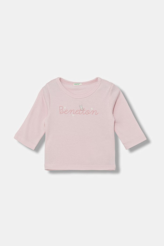 United Colors of Benetton longsleeve dziecięcy bawełniany różowy 3I9WA106W.W.Stagionale