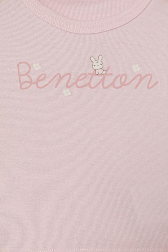 Chłopiec United Colors of Benetton longsleeve dziecięcy bawełniany 3I9WA106W.W.Stagionale różowy