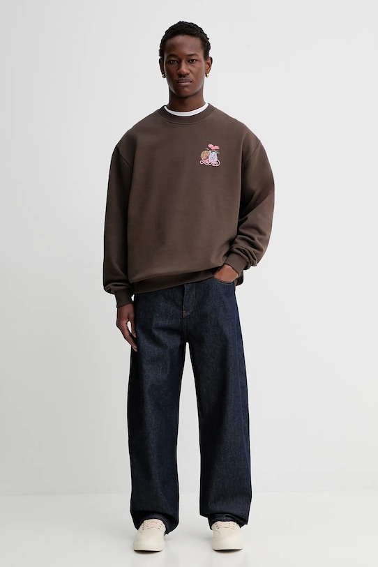 Les Deux bluza bawełniana Cole 1001107 brązowy SS26