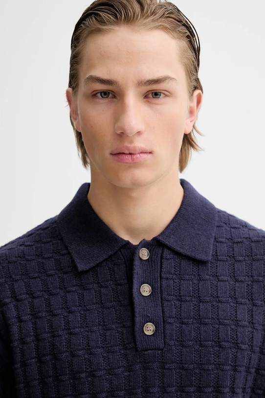 Les Deux sweter z dodatkiem wełny granatowy 1001201