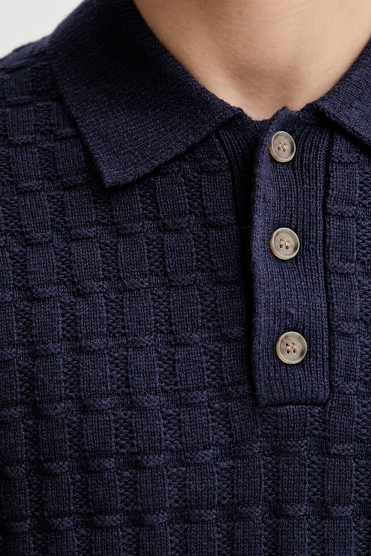 Les Deux sweter z dodatkiem wełny 1001201 granatowy