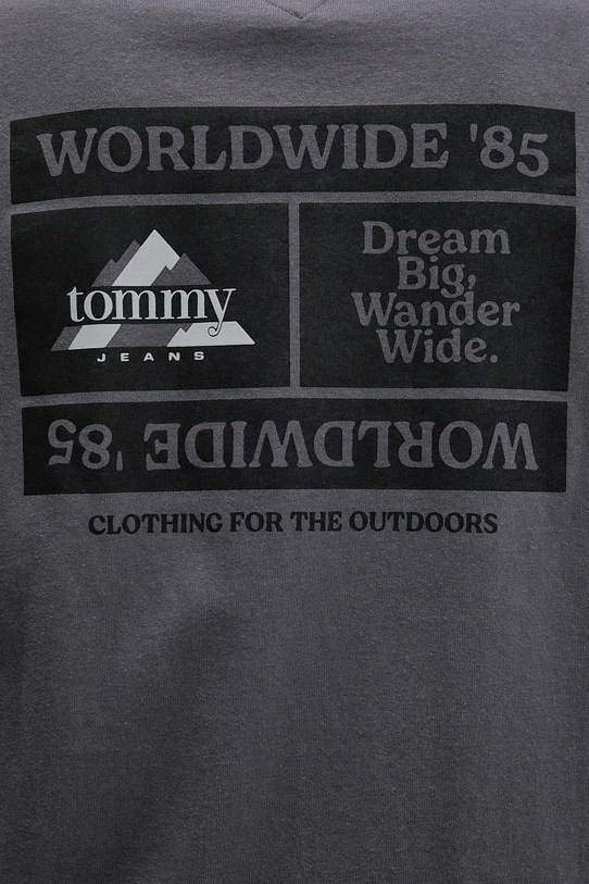 Βαμβακερή μπλούζα με μακριά μανίκια Tommy Jeans γκρί DM0DM22339