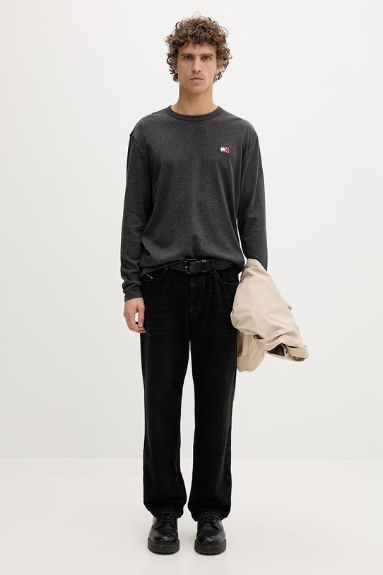 Tommy Jeans longsleeve męski DM0DM22668 szary SS26