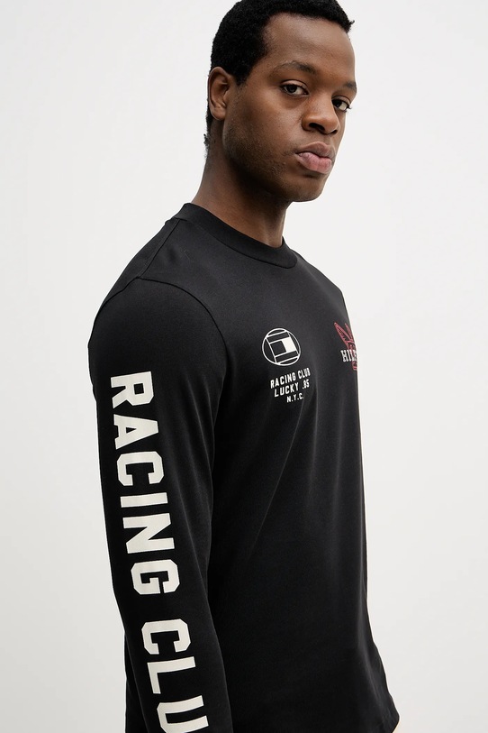 Tommy Hilfiger longsleeve bawełniany czarny MW0MW41467