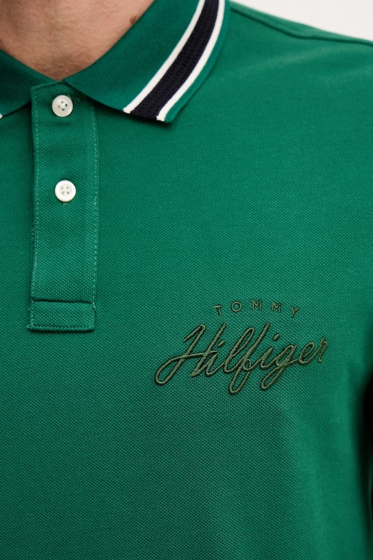 Tommy Hilfiger longsleeve bawełniany MW0MW41623 zielony