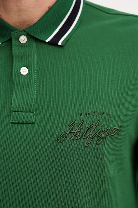 Tommy Hilfiger top a maniche lunghe in cotone MW0MW41623 verde