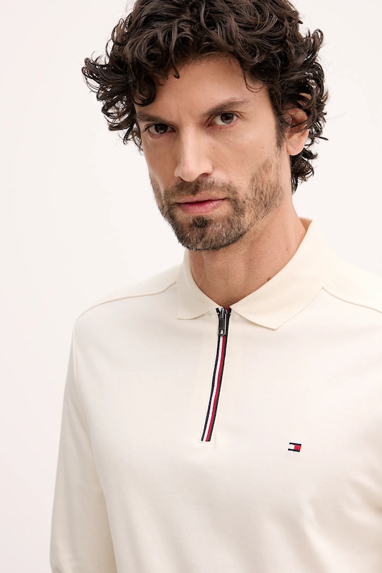 Tommy Hilfiger longsleeve bawełniany beżowy MW0MW42808