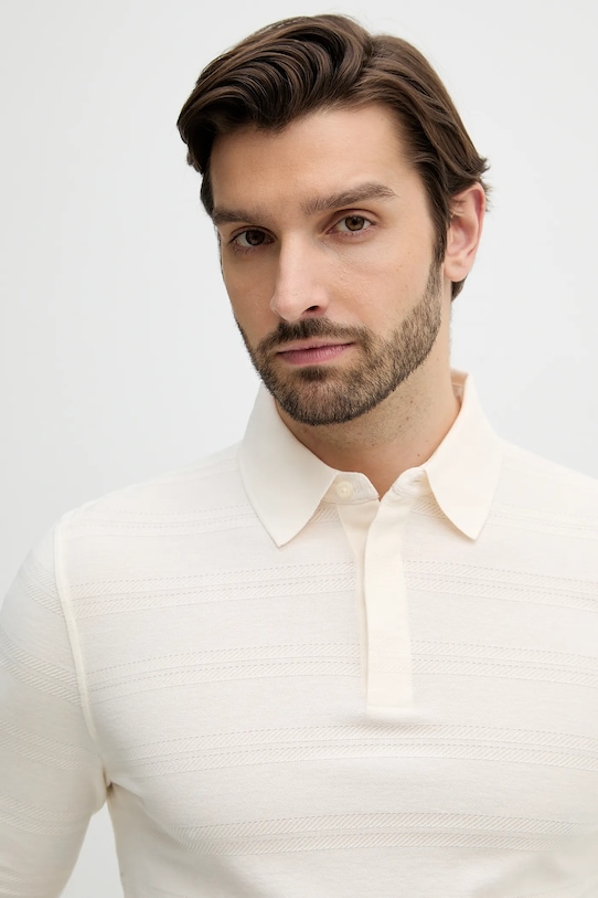 Odzież Tommy Hilfiger longsleeve bawełniany MW0MW41930 beżowy