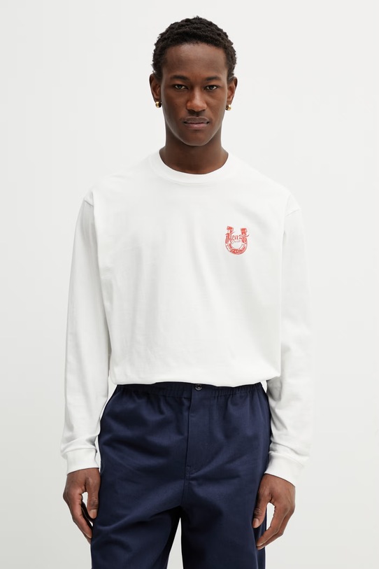 Odzież Kenzo longsleeve bawełniany FG55TL3004SG beżowy