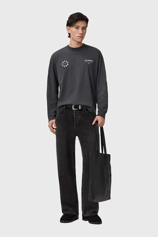 AllSaints longsleeve bawełniany szary M043PD