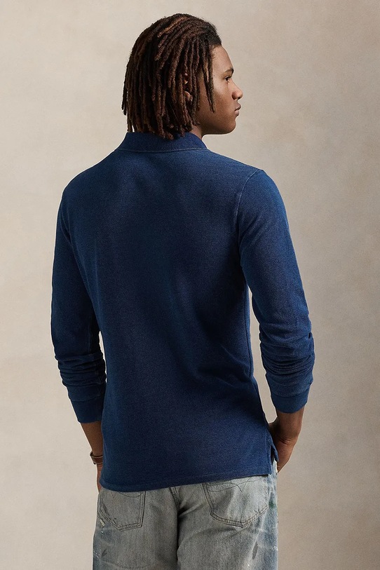 Βαμβακερή μπλούζα με μακριά μανίκια Polo Ralph Lauren 710970583 σκούρο μπλε SS26