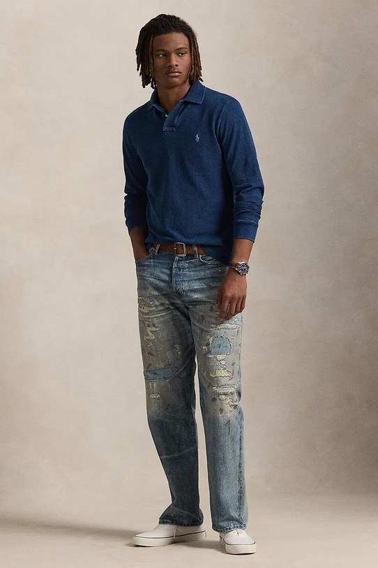 Ρούχα Βαμβακερή μπλούζα με μακριά μανίκια Polo Ralph Lauren 710970583 σκούρο μπλε