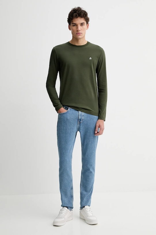 Marc O'Polo longsleeve bawełniany 620201252210 zielony SS26